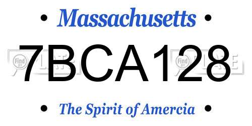 7BCA128 Massachusetts License Plate