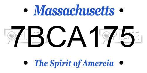 7BCA175 Massachusetts License Plate