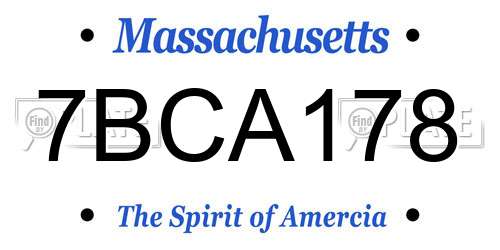 7BCA178 Massachusetts License Plate