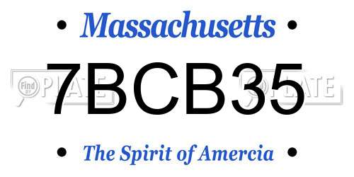 7BCB35 Massachusetts License Plate