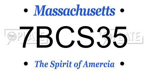 7BCS35 Massachusetts License Plate