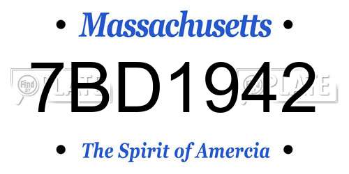 7BD1942 Massachusetts License Plate