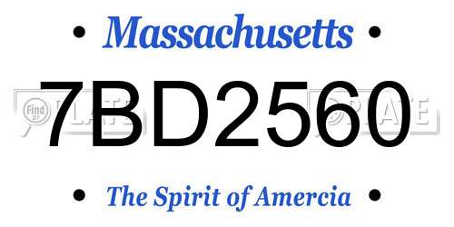 7BD2560 Massachusetts License Plate