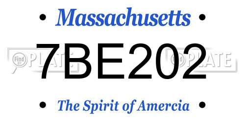 7BE202 Massachusetts License Plate