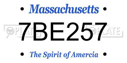 7BE257 Massachusetts License Plate