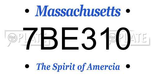 7BE310 Massachusetts License Plate