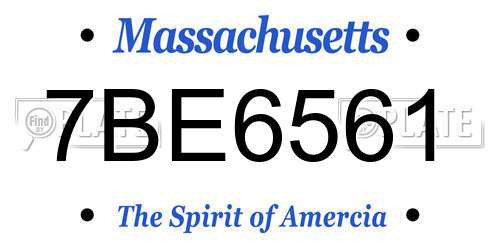 7BE6561 Massachusetts License Plate