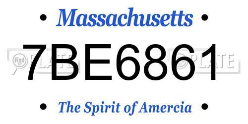 7BE6861 Massachusetts License Plate