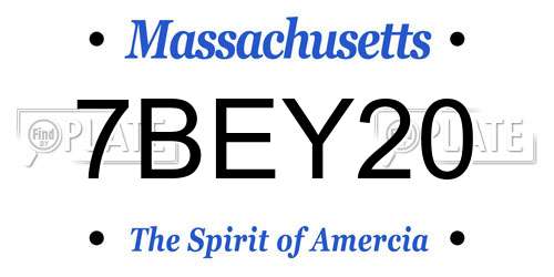 7BEY20 Massachusetts License Plate
