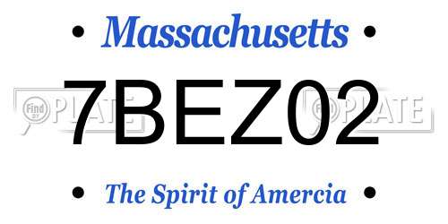 7BEZ02 Massachusetts License Plate
