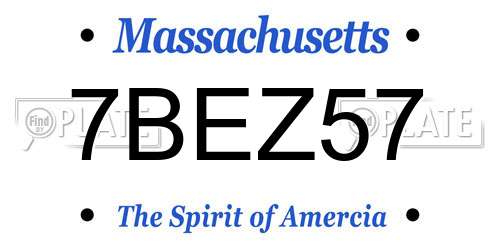 7BEZ57 Massachusetts License Plate