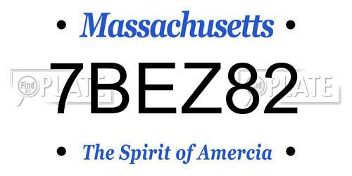 7BEZ82 Massachusetts License Plate