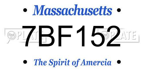 7BF152 Massachusetts License Plate