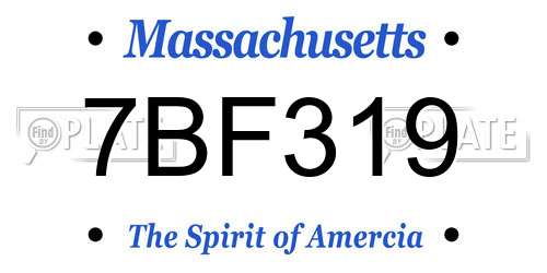 7BF319 Massachusetts License Plate