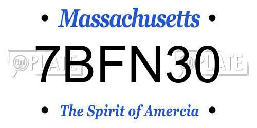 7BFN30 Massachusetts License Plate