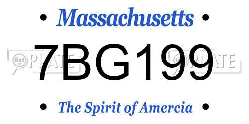 7BG199 Massachusetts License Plate