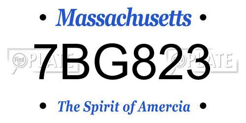7BG823 Massachusetts License Plate