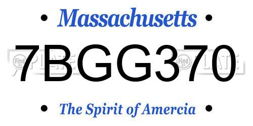 7BGG370 Massachusetts License Plate