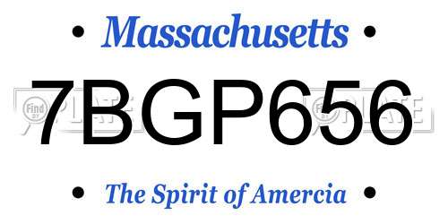 7BGP656 Massachusetts License Plate