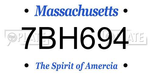 7BH694 Massachusetts License Plate