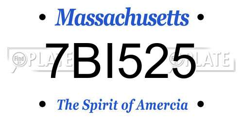 7BI525 Massachusetts License Plate