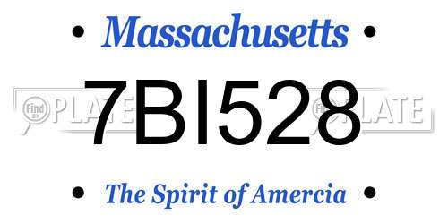 7BI528 Massachusetts License Plate