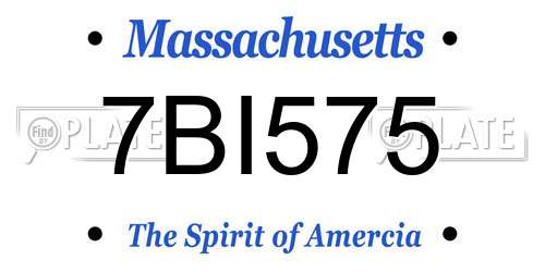 7BI575 Massachusetts License Plate