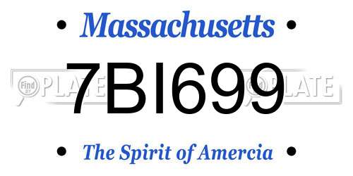 7BI699 Massachusetts License Plate