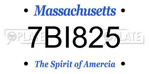 7BI825 Massachusetts License Plate