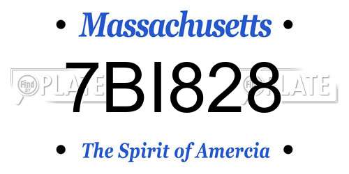 7BI828 Massachusetts License Plate