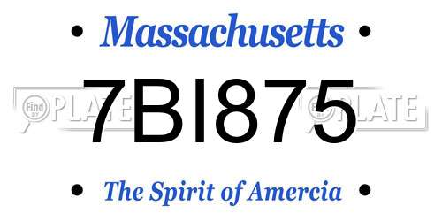 7BI875 Massachusetts License Plate