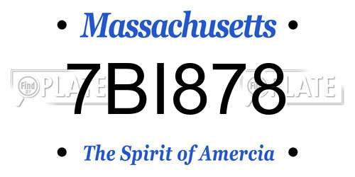 7BI878 Massachusetts License Plate