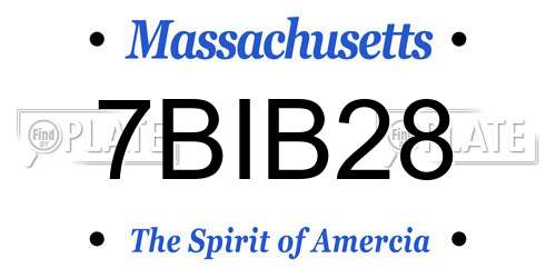 7BIB28 Massachusetts License Plate