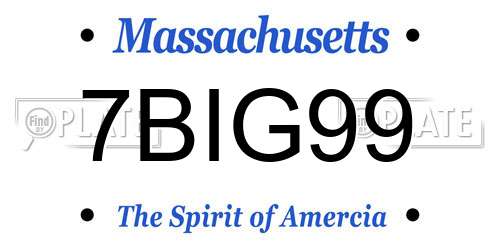 7BIG99 Massachusetts License Plate