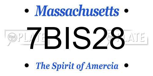 7BIS28 Massachusetts License Plate