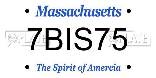 7BIS75 Massachusetts License Plate