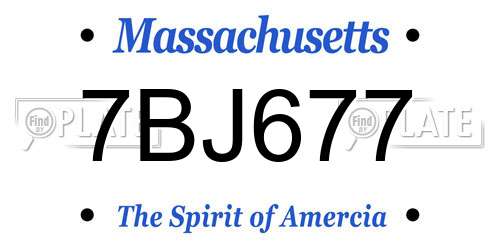 7BJ677 Massachusetts License Plate