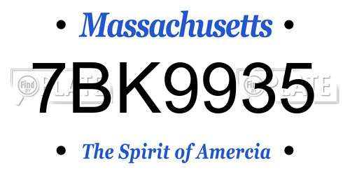 7BK9935 Massachusetts License Plate