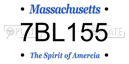 7BL155 Massachusetts License Plate
