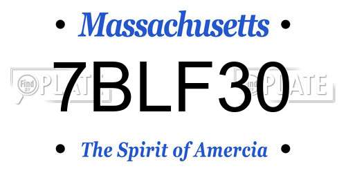 7BLF30 Massachusetts License Plate