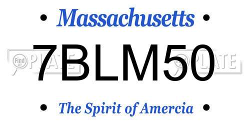 7BLM50 Massachusetts License Plate