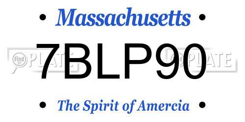 7BLP90 Massachusetts License Plate