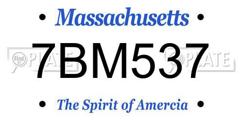 7BM537 Massachusetts License Plate