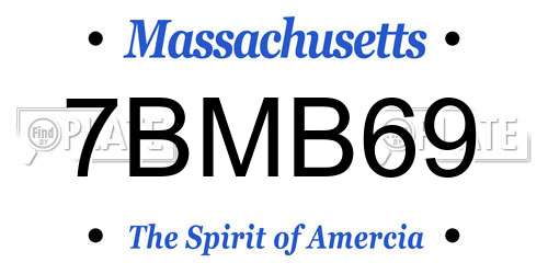7BMB69 Massachusetts License Plate
