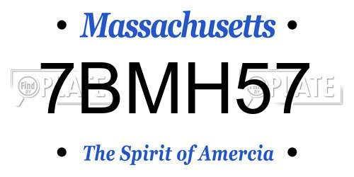 7BMH57 Massachusetts License Plate