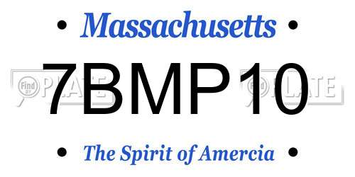 7BMP10 Massachusetts License Plate