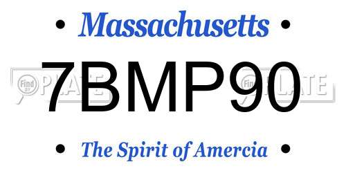 7BMP90 Massachusetts License Plate