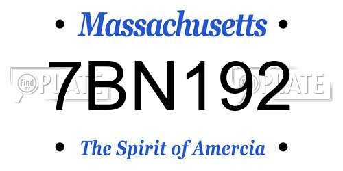 7BN192 Massachusetts License Plate