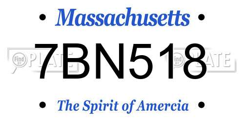 7BN518 Massachusetts License Plate