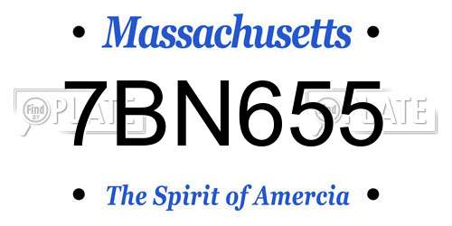 7BN655 Massachusetts License Plate